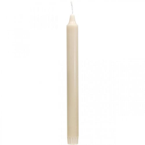 Itens Velas de cera PURA velas em bastão creme Sahara 250/23mm cera natural 4 peças