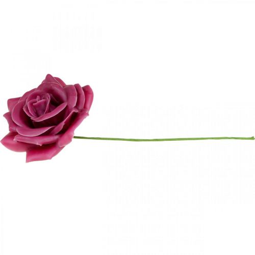 Floristik24 Rosas de cera rosas decorativas cera rosa Ø8cm 12 un
