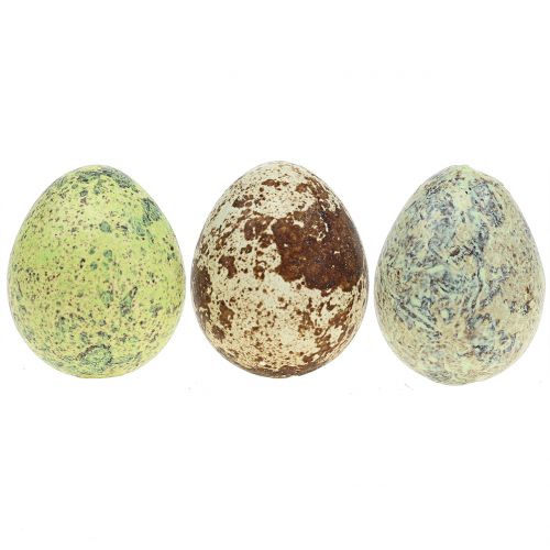 Floristik24 Variedade de ovos de codorna verde natureza 3cm 62uds