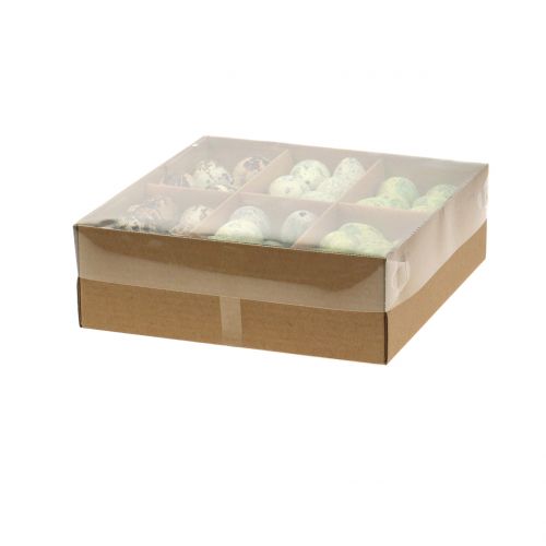 Floristik24 Variedade de ovos de codorna verde natureza 3cm 62uds