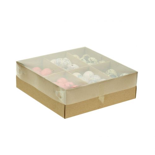 Floristik24 Variedade de ovos de codorna rosa, rosa, natural 3cm 62uds
