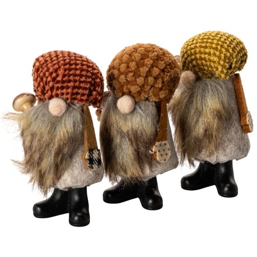 Conjunto de 3 estatuetas de gnomo com barba e chapéu pontudo, 10 cm. comprar | Floristik24.pt