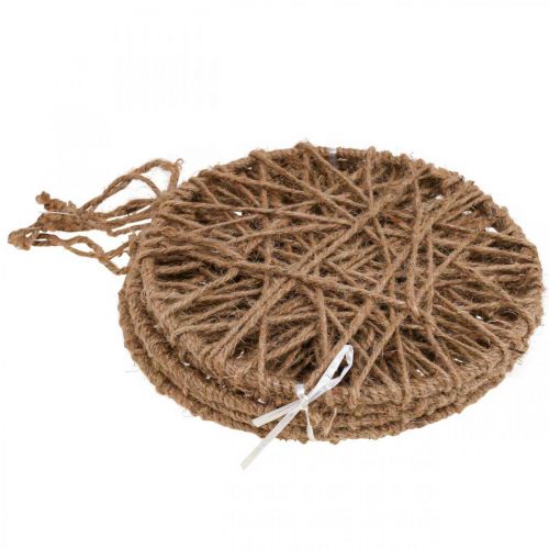 Floristik24 Decoração de parede estilo boho, anel decorativo fita de juta Ø23cm 5pcs