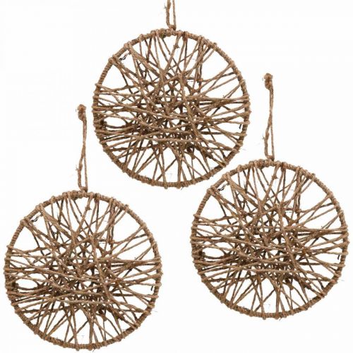 Floristik24 Decoração de parede estilo boho, anel decorativo fita de juta Ø23cm 5pcs