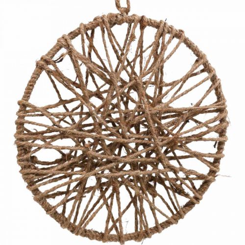 Floristik24 Decoração de parede estilo boho, anel decorativo fita de juta Ø23cm 5pcs