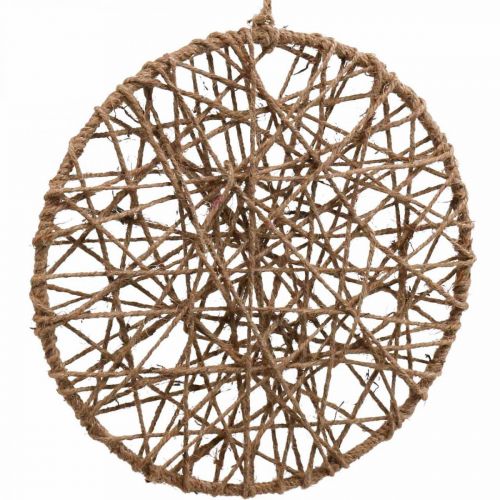 Floristik24 Decoração de parede estilo boho, anel decorativo fita de juta Ø28.5cm 4pcs