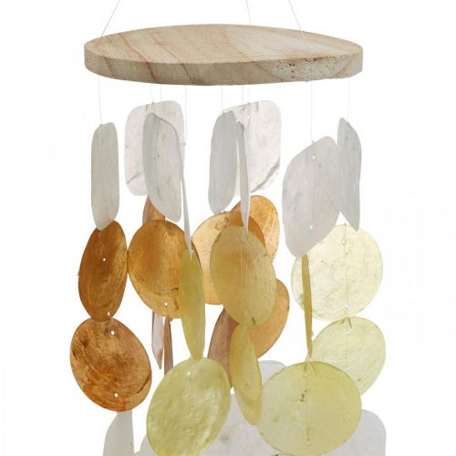 Floristik24 Sinos de vento com conchas de capiz, decoração natural, concha móvel C 85cm Ø13cm