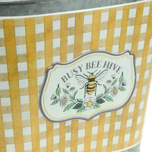 Itens Vaso oval abelha xadrez decoração de verão floreira 38×24×29cm