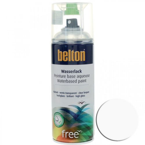 Itens Laca spray de laca transparente de alto brilho à base de água Belton 400ml