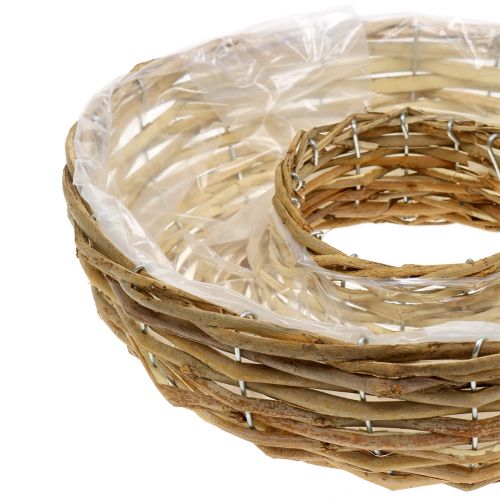 Floristik24 Conjunto de 2 para decoração de mesa de plantador natural de anel de planta de salgueiro