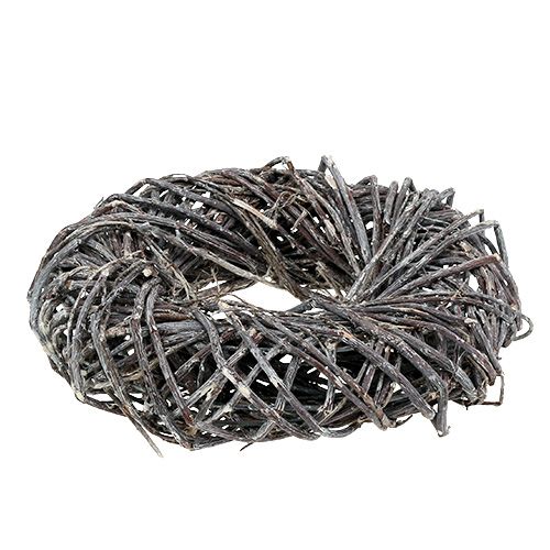 Floristik24 Grinalda de salgueiro Ø28cm cinza, lavada