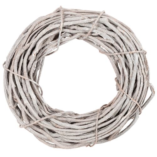 Guirlanda decorativa de salgueiro, feita de ramos pintados de branco, 40 cm comprar | Floristik24.pt