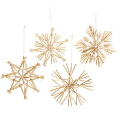 Floristik24 Estrelas de palha de Natal enfeites para árvore de Natal 8cm 12 peças