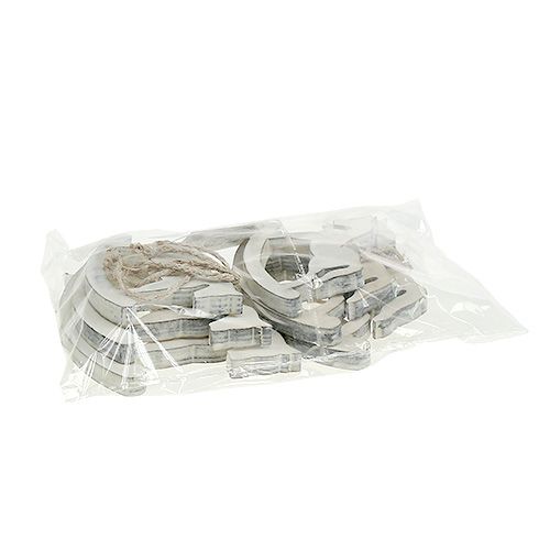 Floristik24 Decoração de Natal cavalo de balanço lavado a branco 12 cm 6 unidades