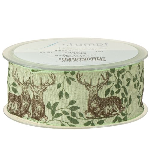 Itens Fita de Natal com motivo de veado fita verde claro 40mm 20m