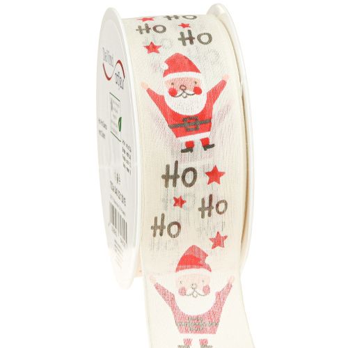 Itens Fita de Natal com Papai Noel fita de algodão creme 40mm 15m