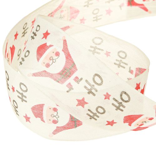 Itens Fita de Natal com Papai Noel fita de algodão creme 40mm 15m