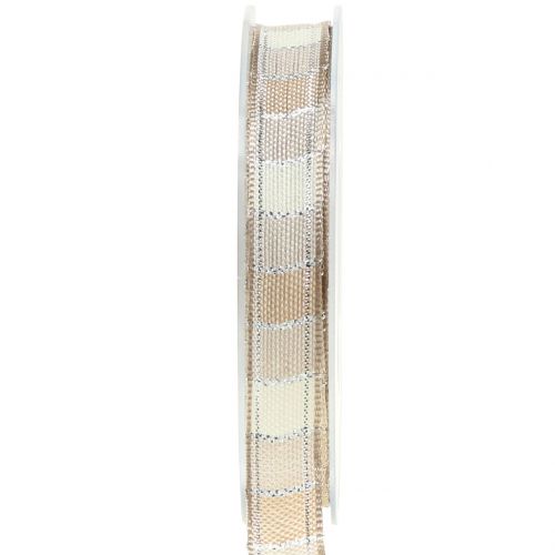 Floristik24 Fita de Natal Creme 15mm 15m