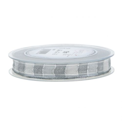 Floristik24 Fita de Natal cinza 15mm 15m