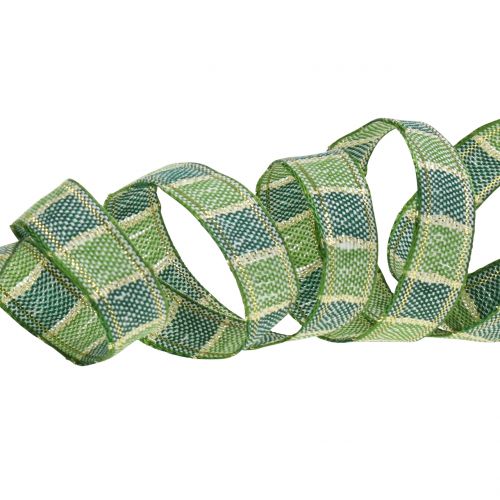 Floristik24 Fita de Natal verde 15mm 15m