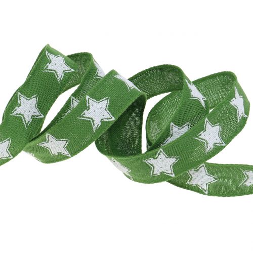 Itens Look de linho com fita de Natal com verde estrela 25mm 15m