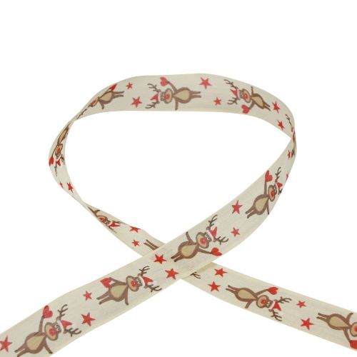 Fita de Natal fita creme de rena para presente Natal 25mm 20m