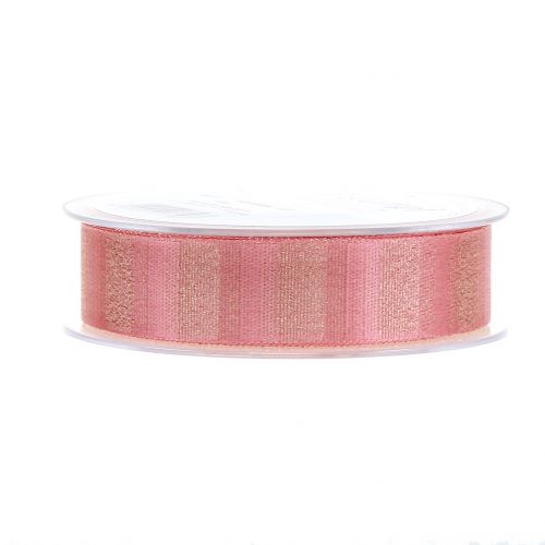 Floristik24 Fita de Natal com fio dourado rosa 25mm 20m