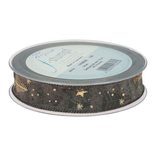 Itens Fita de Natal marrom ouro fita para presente abeto 25mm 15m