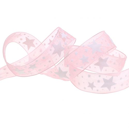 Floristik24 Fita de Natal com motivo rosa 25mm 20m