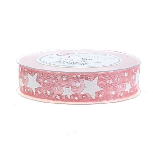 Floristik24 Fita de Natal com motivo rosa 25mm 20m