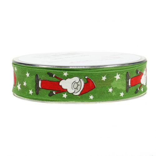Floristik24 Fita de Natal com Santa Verde 25mm 20m