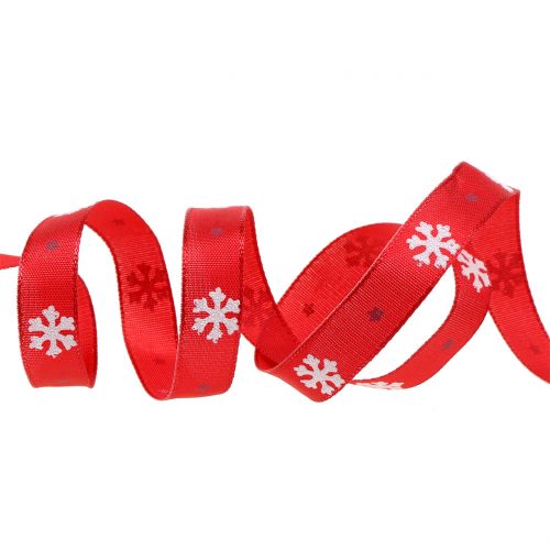 Itens Fita de Natal com floco de neve vermelho 15mm 20m