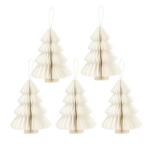 Itens Árvore de natal papel natal branco prata 20cm 5 unidades