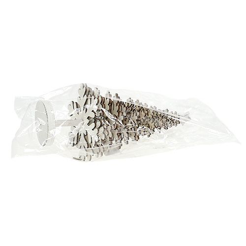 Floristik24 Flocos de neve da árvore de natal brancos 25 cm