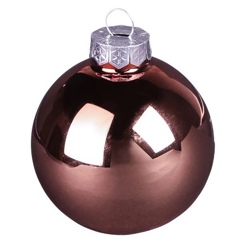 Itens Bolas para árvore de Natal em vidro damasco rosa Ø6cm 24 unidades
