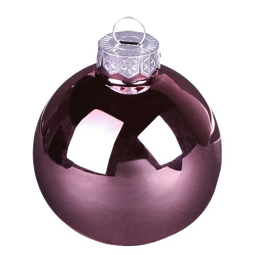 Itens Bolas para árvore de Natal em vidro damasco rosa Ø6cm 24 unidades
