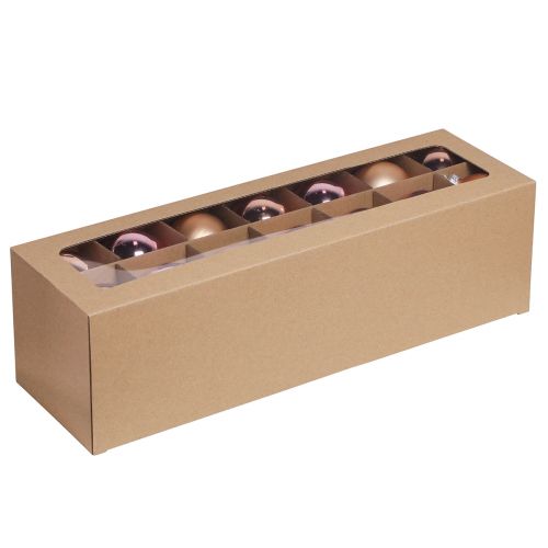 Itens Bolas para árvore de Natal em vidro damasco rosa Ø6cm 24 unidades