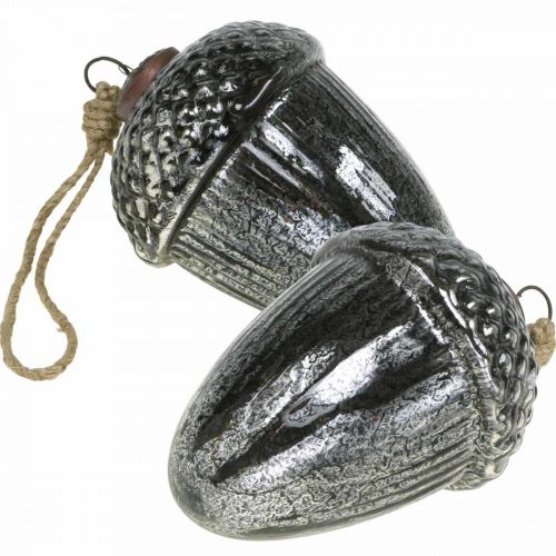 Itens Pingente de Natal de vidro de bolota para decoração de árvore de Natal vintage H14cm Ø10cm 2 peças