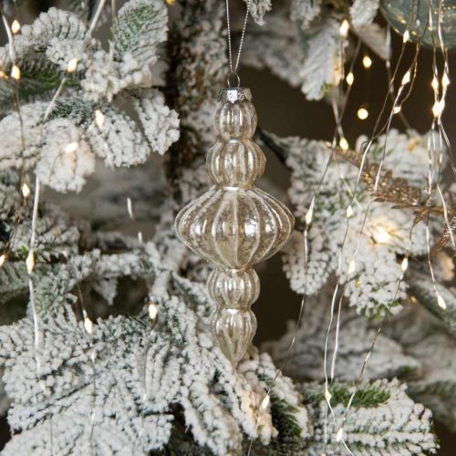 Floristik24 Enfeites para árvore de natal Enfeites para árvore de natal em vidro vintage 15cm 3 unidades