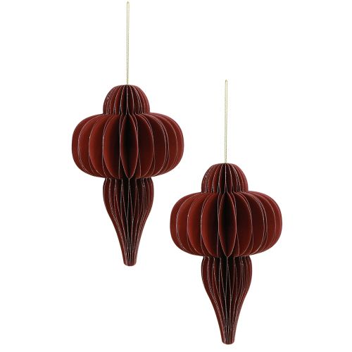 Itens Decorações para árvores de Natal feitas de papel Bordeaux 20 cm 2 unidades