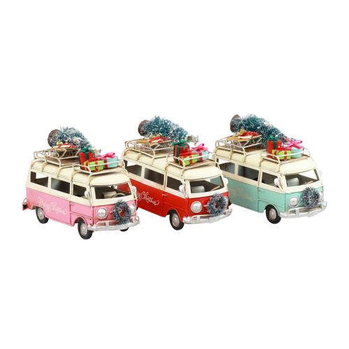 Ônibus de Natal Carro de Natal decoração vintage metal 17 cm 1 peça