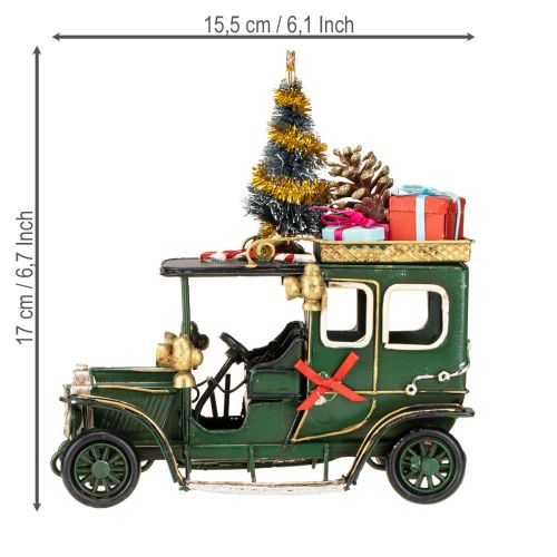 Itens Carro de decoração de Natal Carro de Natal vintage verde 15×7×16cm