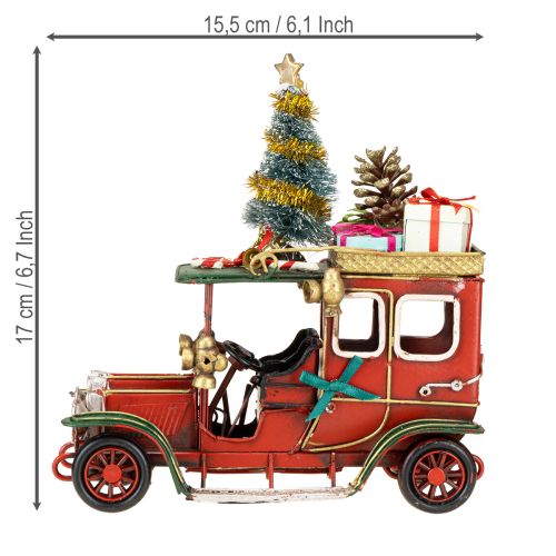 Itens Carro de decoração de Natal Carro de Natal vintage vermelho 15×7×16cm