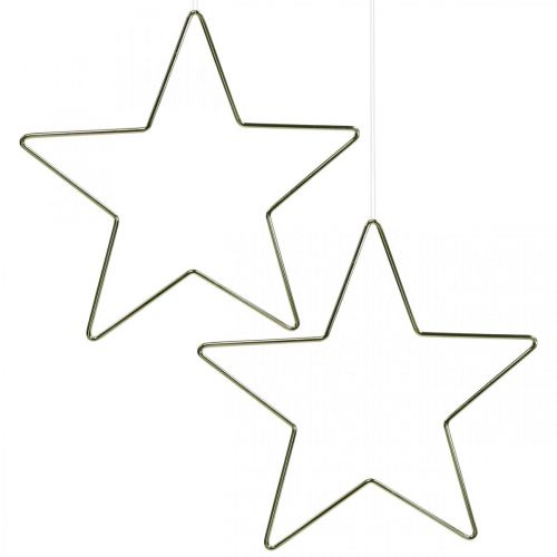 Floristik24 Pingente de estrela de ouro para decoração de natal 20cm 6uds