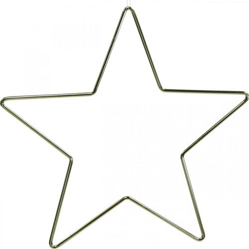 Floristik24 Pingente de estrela de ouro para decoração de natal 20cm 6uds