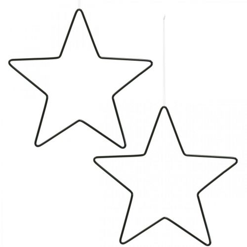 Itens Decoração de natal estrela de metal pingente de estrela decorativa preta 20cm 6 peças