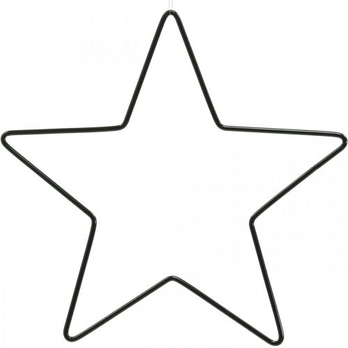 Floristik24 Decoração de natal estrela de metal pingente estrela preta 15 cm 6 unidades