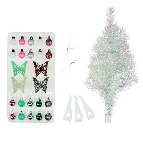 Floristik24 Mini árvore de decoração de Natal multicolorida 43 cm