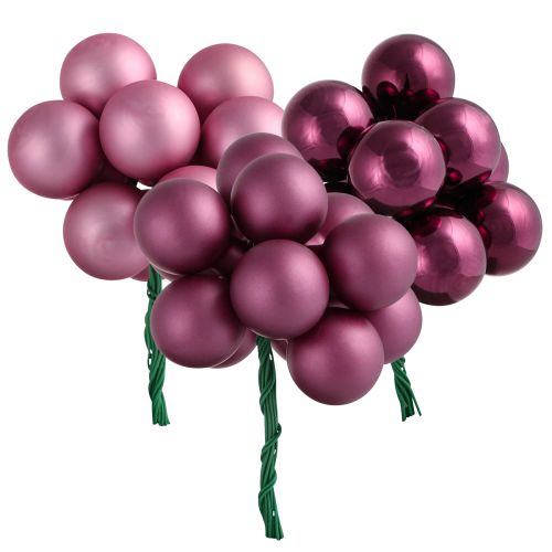 Floristik24 Decoração de Natal espelho bagas rosa Ø25mm 140 un