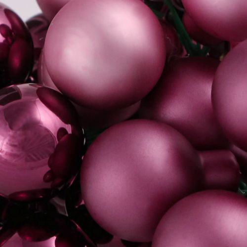 Floristik24 Decoração de Natal espelho bagas rosa Ø25mm 140 un